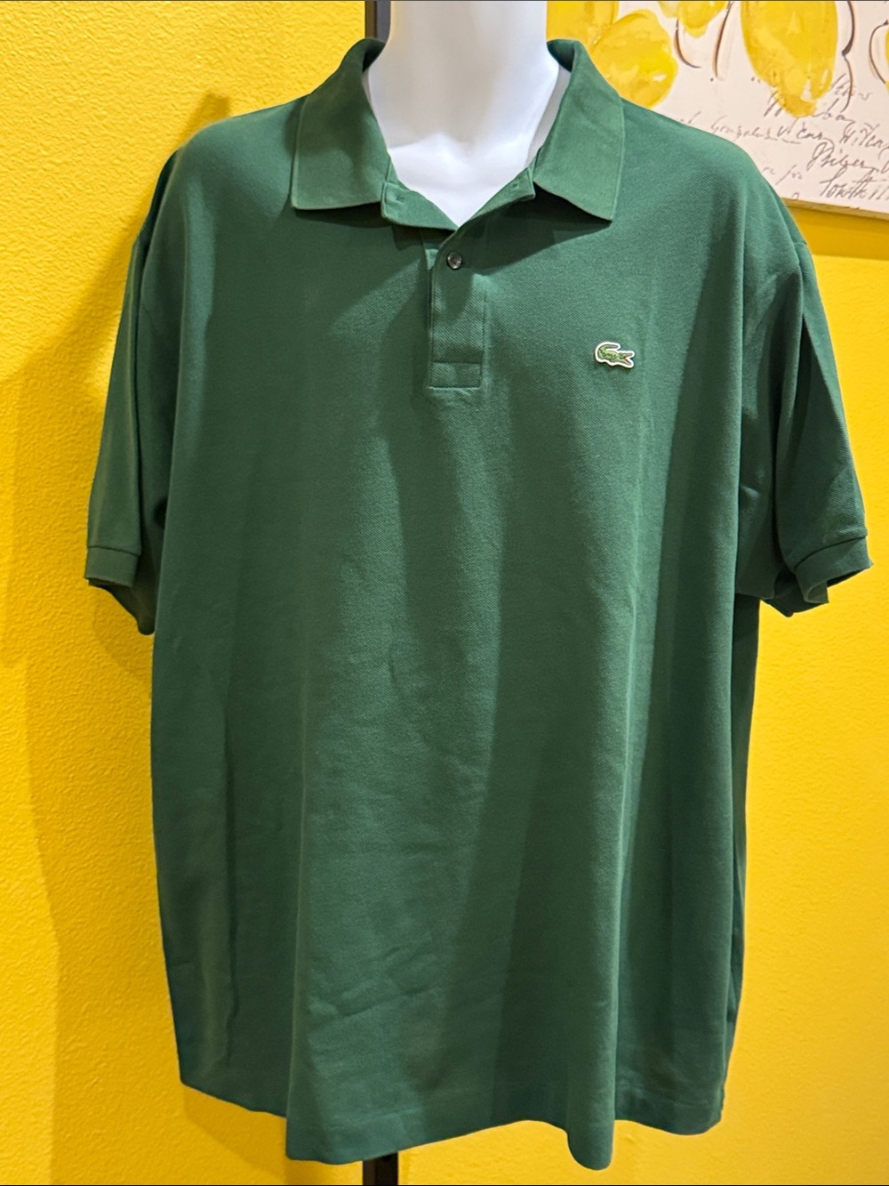 Men’s Lacoste Green Pique Polo SS Size 2XLB